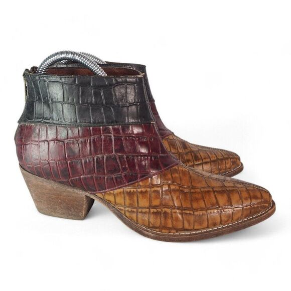 Farylrobin x Free People Tryst Leather Ankle Booties 'Black Combo' Women's 8 - Picture 4 of 12